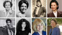 Top Row (Left to Right): Mary Lasker, Dr. Jane Cooke Wright, Henrietta Lacks, Shirley Temple Bottom Row (Left to Right): Audre Lorde, Gilda Radner, Dr. Mary-Claire King, Dr. Karen Antman